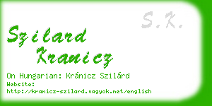 szilard kranicz business card